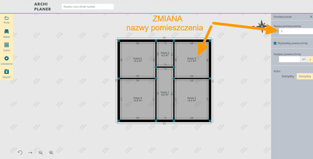 zmiana nazwy pomieszczenia