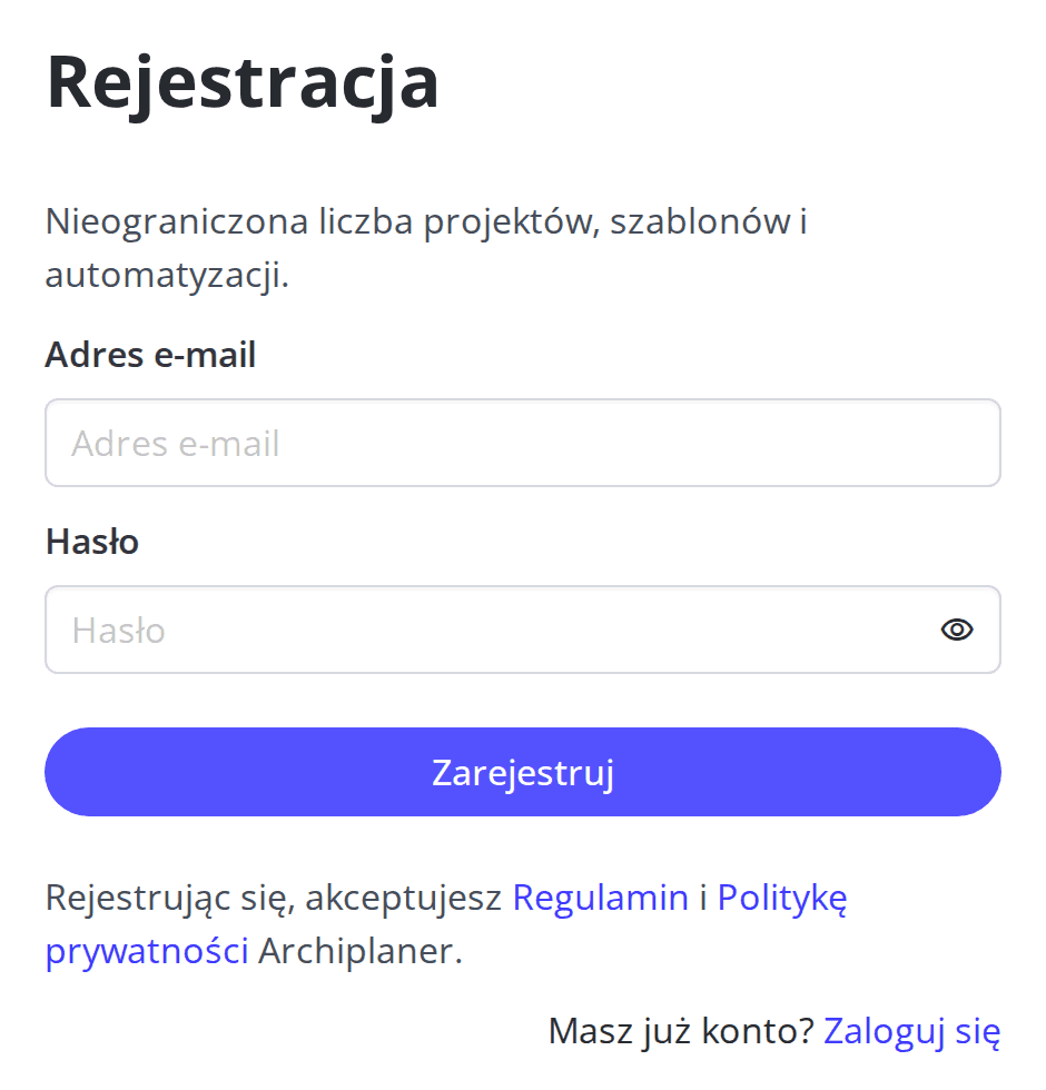 Formularz rejestracji