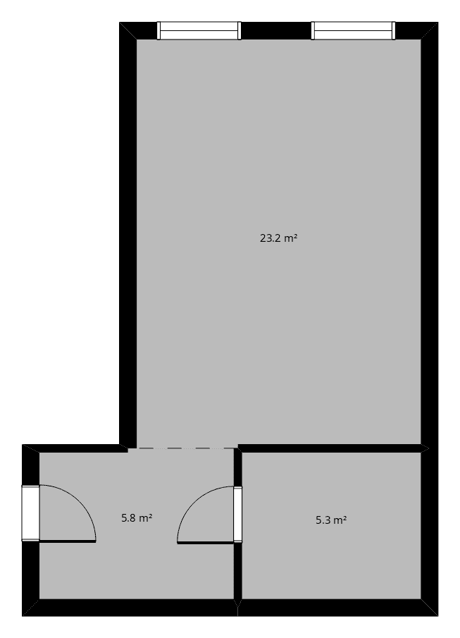 Rzut kawalerki 34 m²