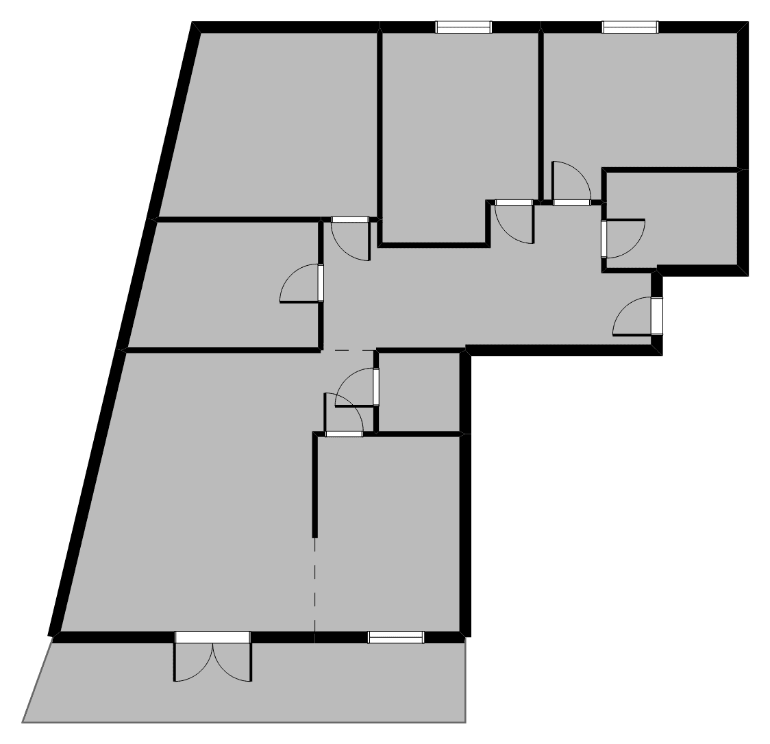 Rzut mieszkania 5-pokojowego 116 m²