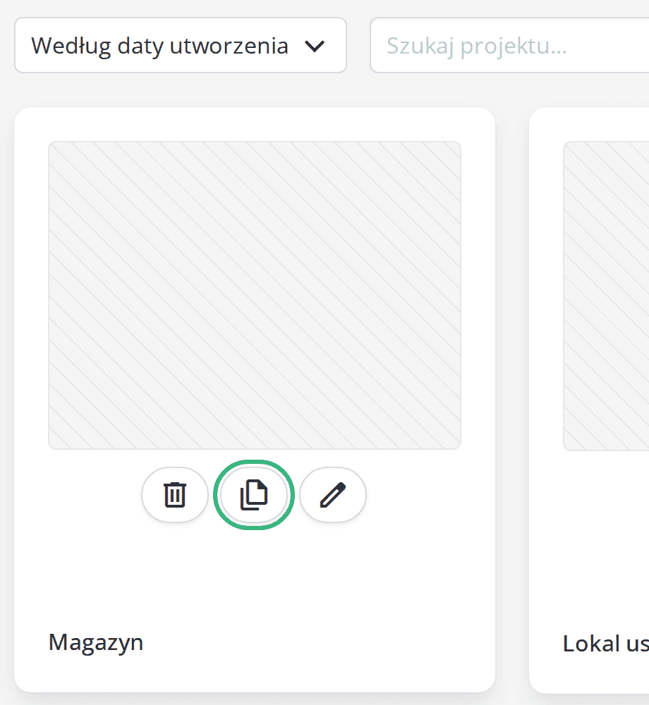 Kafelek rzutu z ikoną kopiowania