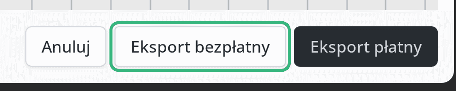 Przycisk Eksport bezpłatny w oknie eksportu