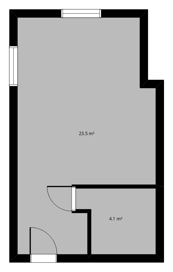 Rzut kawalerki 27,6 m²